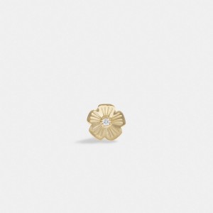 Coach 14 K Gold Tea Rose Single Stud Earring Doré | COH866101