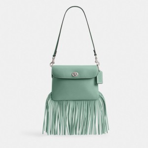 Coach 1964 Fringe Bag Argent Turquoise | COH865233