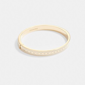 Coach 6 Mm Signature Enamel Bangle Doré | COH866150