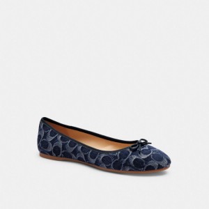 Coach Abigail Flat In Signature Denim Bleu | COH865793