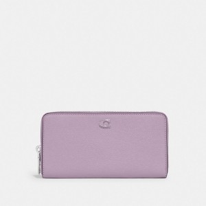 Coach Accordion Wallet With Signature Canvas Interior Violette | COH865493