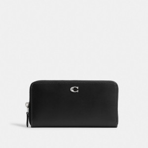 Coach Accordion Zip Wallet Argent Noir | COH865525