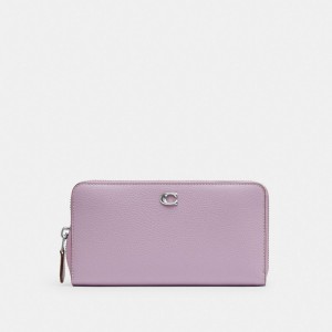 Coach Accordion Zip Wallet Argent Violette | COH865524