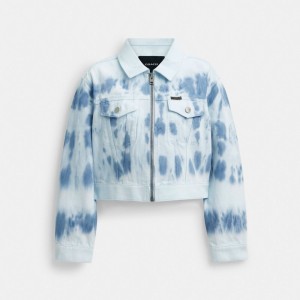 Coach Acid Wash Denim Jacket Bleu Multicolore | COH865945