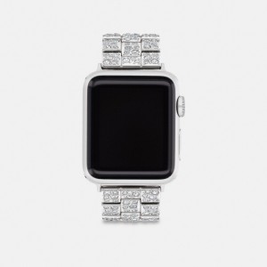 Coach Apple Watch® Strap, 38 Mm, 40 Mm And 41 Mm Argent | COH866236