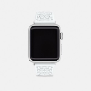 Coach Apple Watch® Strap, 38 Mm, 40 Mm And 41 Mm Blanche | COH866237