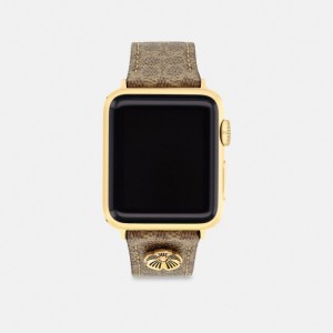 Coach Apple Watch® Strap, 38 Mm, 40 Mm And 41 Mm Marron | COH866249