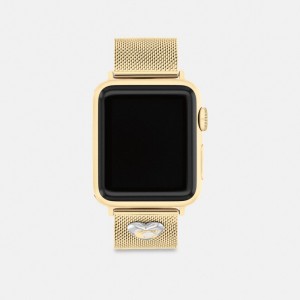 Coach Apple Watch® Strap, 38 Mm, 40 Mm And 41 Mm Doré | COH866267