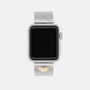 Coach Apple Watch® Strap, 38 Mm, 40 Mm And 41 Mm Grise | COH866287