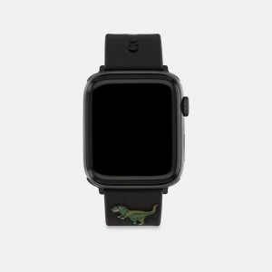 Coach Apple Watch® Strap, 42 Mm, 44 Mm And 45 Mm Noir | COH866960