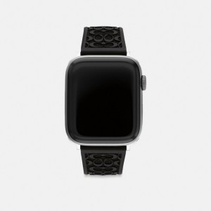 Coach Apple Watch® Strap, 42 Mm And 44 Mm Noir | COH866968
