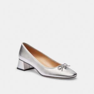 Coach Ava Ballet Pump Metal Argent | COH865757