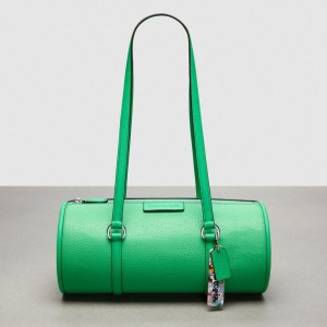 Coach Barrel Bag In Pebbled Coachtopia Leather Vert | COH864734