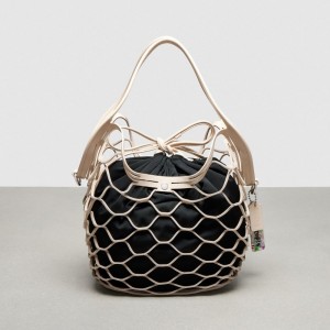Coach Basket Bag In Regenerative Leather Noir | COH865124