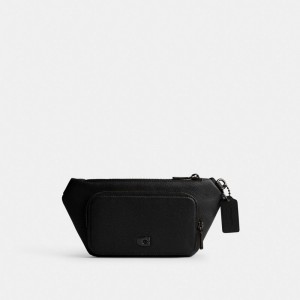 Coach Belt Bag With Signature Canvas Interior Detail Noir | COH866683