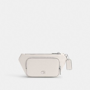 Coach Belt Bag With Signature Canvas Interior Detail Blanche | COH865441