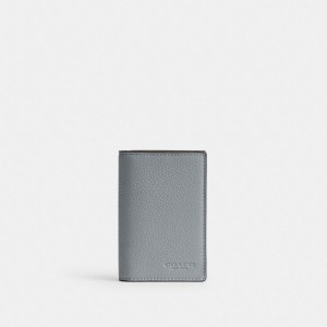 Coach Bifold Card Case Grise Bleu | COH866762