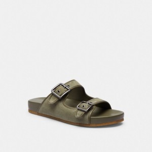 Coach Buckle Strap Sandal Vert | COH866849
