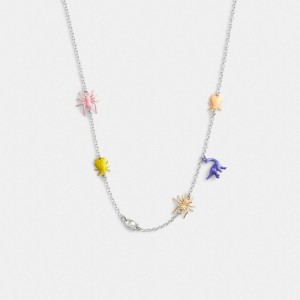 Coach Bug Charm Necklace Argent Multicolore | COH866131
