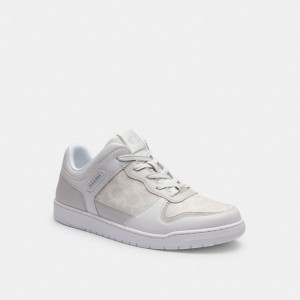 Coach C201 Sneaker In Signature Canvas Blanche | COH866786