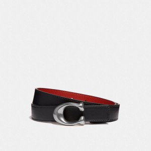 Coach C Hardware Reversible Belt, 25 Mm Noir Rouge | COH866317