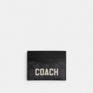 Coach Card Case In Signature Canvas With Graphic Grise Multicolore | COH866771