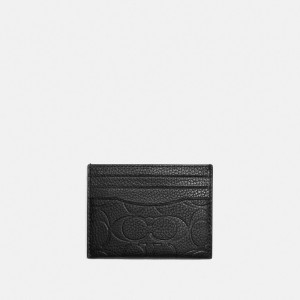 Coach Card Case In Signature Leather Noir | COH866765