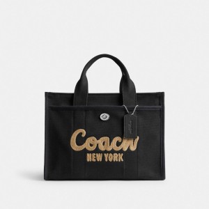 Coach Cargo Tote Argent Noir | COH865104
