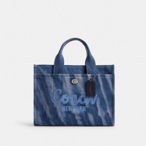 Coach Cargo Tote Bag With Tie Dye Argent Bleu Marine | COH865103