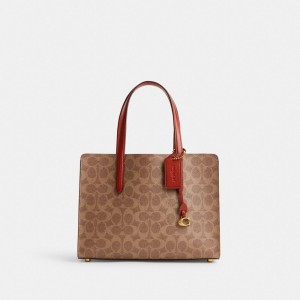 Coach Carter Carryall Bag 28 In Signature Canvas Marron Rouge | COH865093
