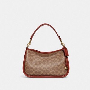 Coach Cary Crossbody Bag In Signature Canvas Marron Rouge | COH865354