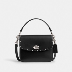 Coach Cassie Crossbody Bag 19 With Rivets Argent Noir | COH865388