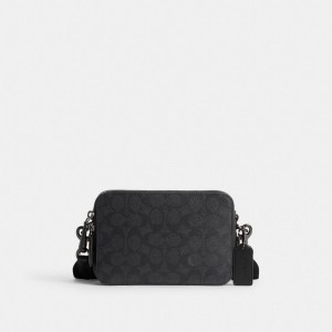 Coach Charter Crossbody 19 In Signature Canvas Grise | COH866601