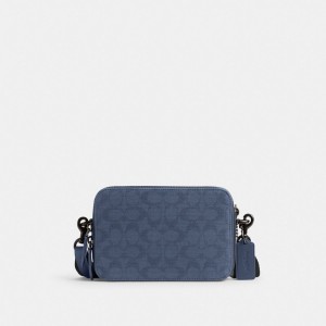 Coach Charter Crossbody 19 In Signature Canvas Jacquard Bleu Marine | COH866603