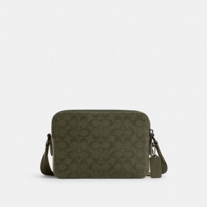 Coach Charter Crossbody Bag 24 In Signature Canvas Jacquard Vert | COH866607
