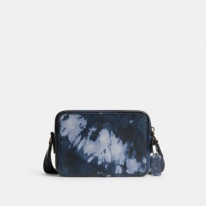 Coach Charter Crossbody Bag 24 With Tie Dye Print Bleu Marine Multicolore | COH866618