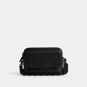 Coach Charter Flap Crossbody 24 Noir | COH866613
