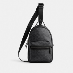 Coach Charter Pack In Signature Canvas Grise | COH866512