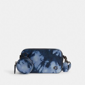 Coach Charter Slim Crossbody With Tie Dye Print Bleu Marine Multicolore | COH866602