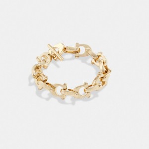 Coach Chunky Signature Chain Link Bracelet Doré | COH866151
