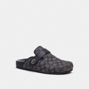 Coach Clog In Signature Jacquard Grise Noir | COH866843