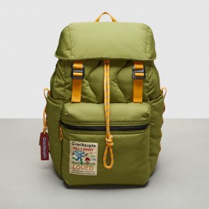 Coach Coachtopia Loop Backpack Vert Olive Vert | COH866499