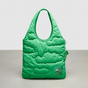 Coach Coachtopia Loop Flat Tote With Cloud Quilting Vert | COH865005