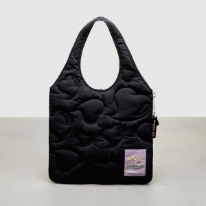 Coach Coachtopia Loop Quilted Heart Flat Tote Noir | COH865032
