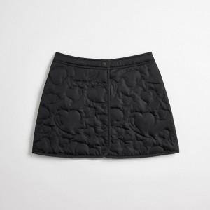 Coach Coachtopia Loop Quilted Heart Mini Skirt Noir | COH866024