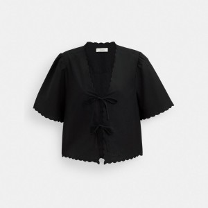 Coach Cotton Set Top In Organic Cotton Noir | COH866001