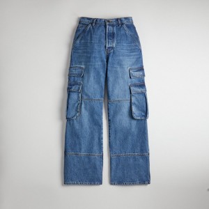 Coach Denim Cargo Pant In 31% Recycled Cotton Bleu | COH866936
