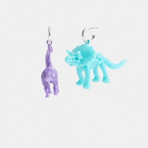Coach Dinosaur Mismatch Earrings Argent Multicolore | COH866185