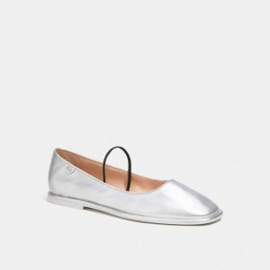 Coach Emilia Mary Jane In Silver Metallic Argent | COH865803
