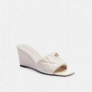 Coach Emma Wedge With Quilting Blanche | COH865878